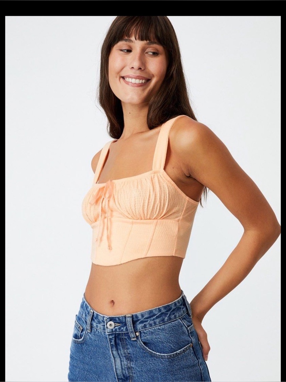 Cotton:On Floyd Cottagecore Corset Cami Brushed Peach